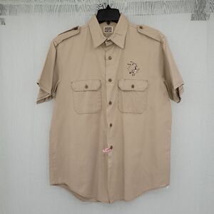 Gung Ho Men's Vintage Khaki Safari Camp Collar Shirt